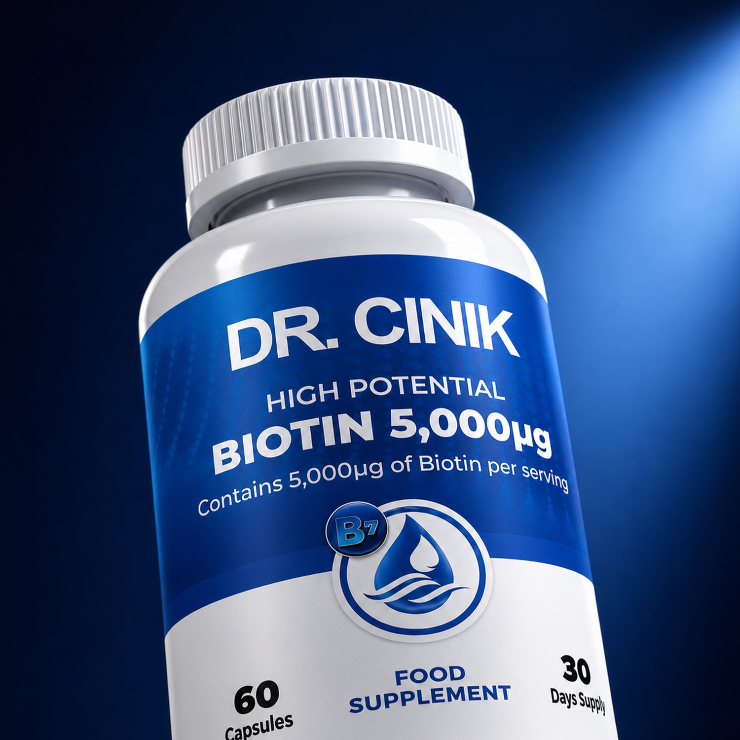 Biotin 5000 mcg Hair Growth Supplement for Hair, Skin & Nails – 60 Tablets