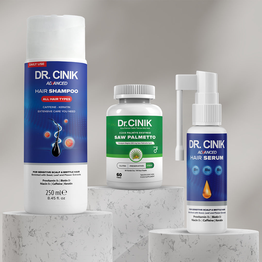 Shampoo + Hair Serum + Saw Palmetto